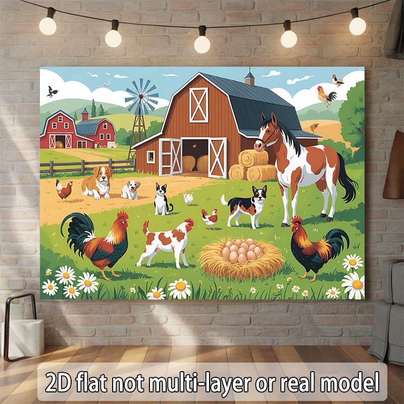 Agriculture Farming School - 2D flat design, 1-piece banner featuring