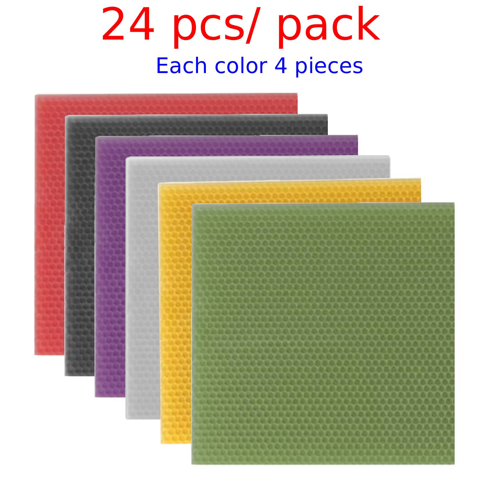 Beehive Frame Wax - 24 Pieces Colorful Honeycomb Wax Sheets,