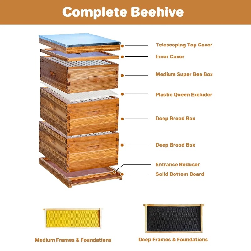 10-Frame Complete Beehive Kit, - огляд і ціна Beehive Frame Wax