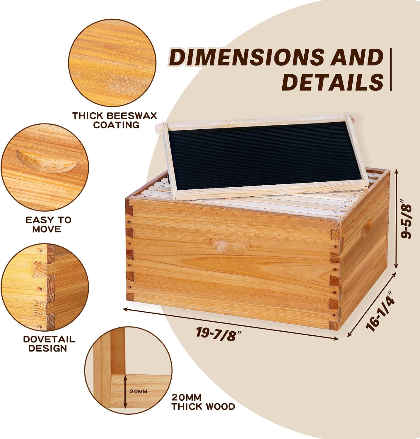 10-Frame Langstroth Bee Hive C - огляд і ціна Beehive Frame Wax