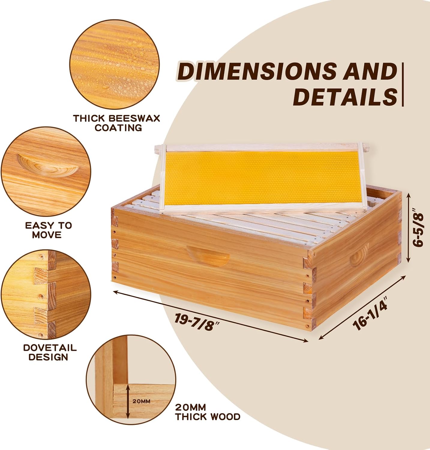10-Frame Langstroth Bee Hive C - огляд і ціна Beehive Frame Wax