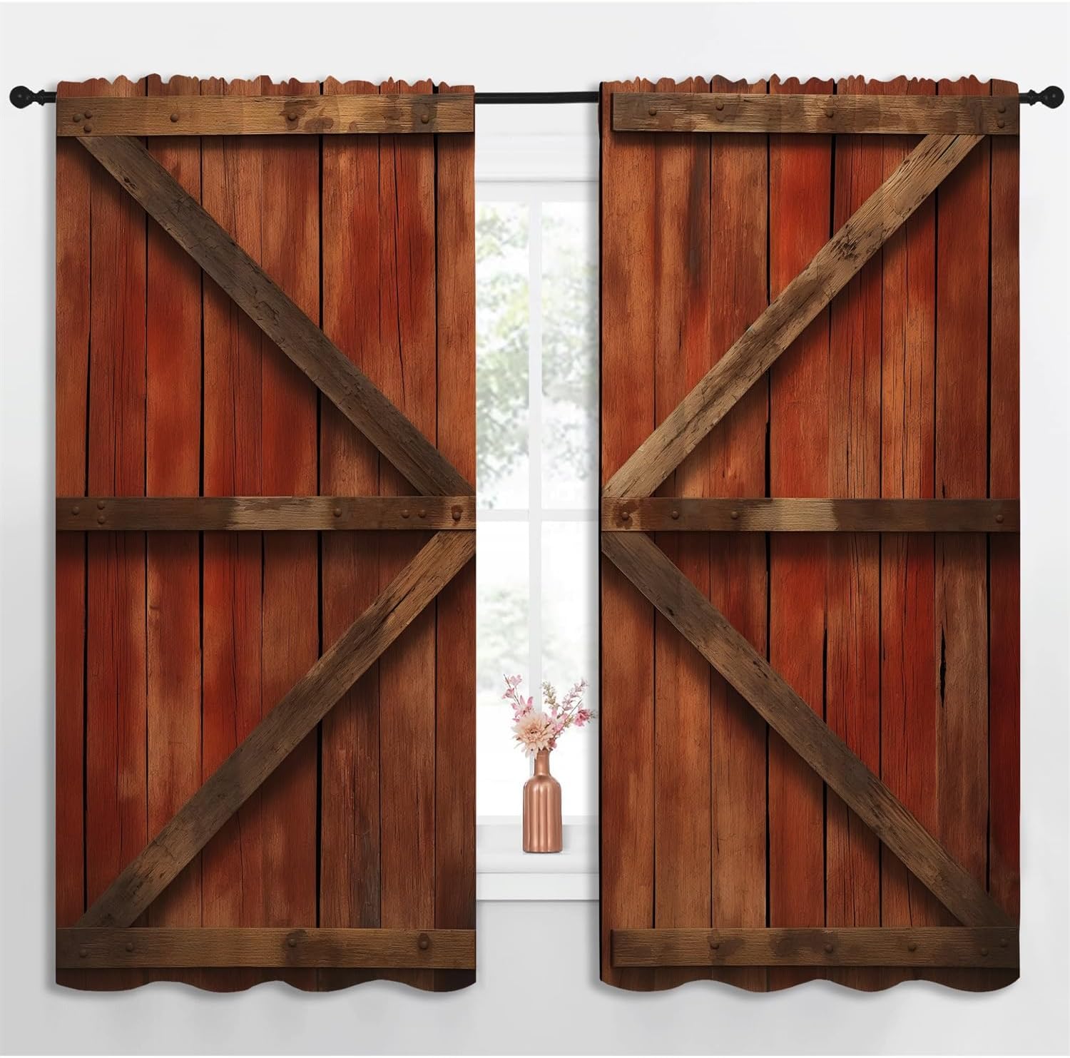 Barn Wood Door Blackout Curtai - огляд і ціна Farming Japan